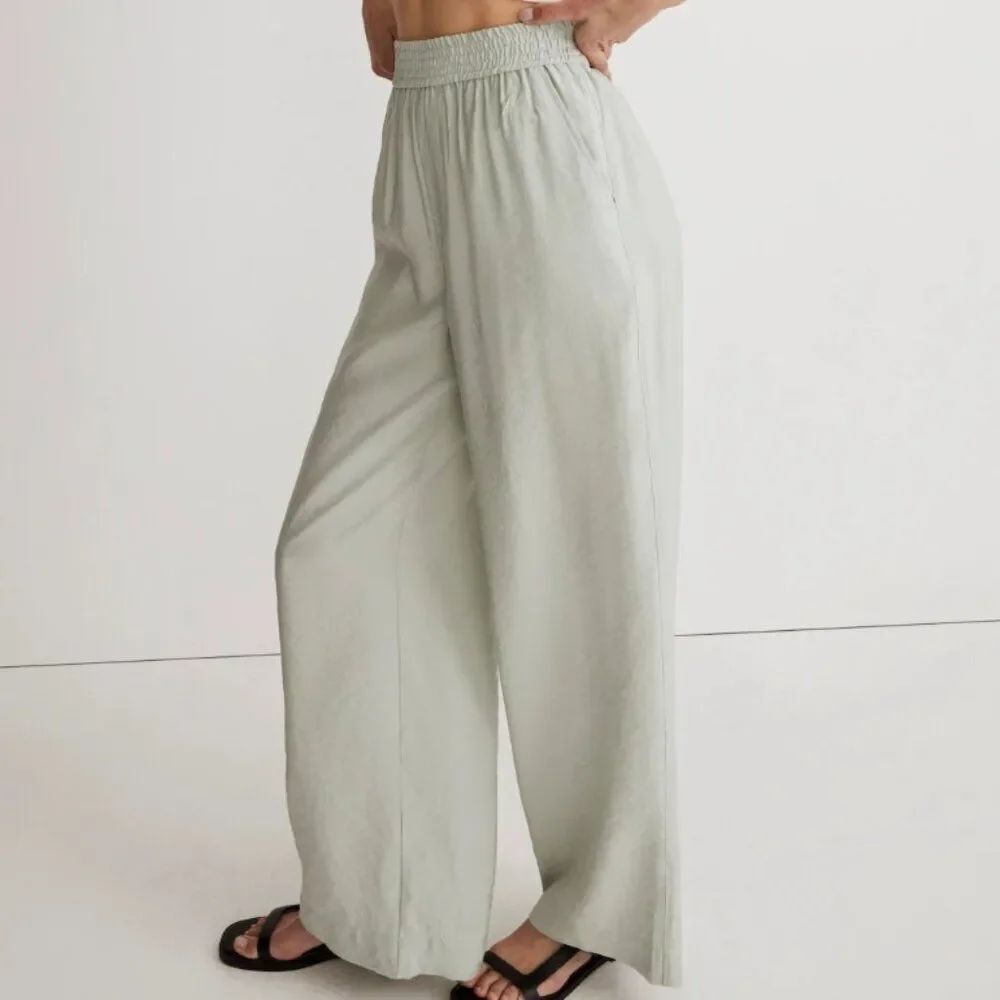 Like New! Madewell The Carley Wide-Leg Pants in Soft Drape in Sage Mist in XS
